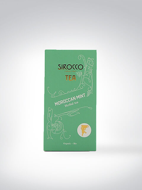 Verpackung von Sirocco Tee mit marokkanischer Minze, Bio-Qualität