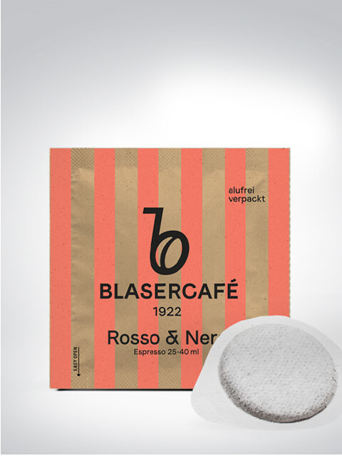 Espressopads Blasercafé Rosso & Nero, alufrei verpackt