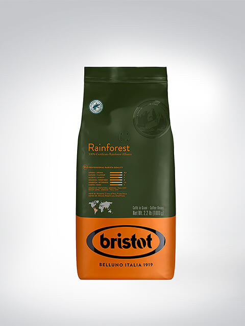 Bristot Rainforest Kaffeebohnen, nachhaltige Verpackung 1000g