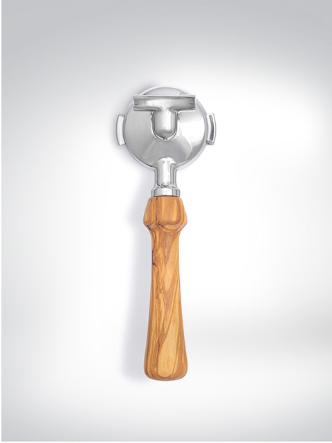Siebträger für Espressomaschine mit elegantem Holzgriff