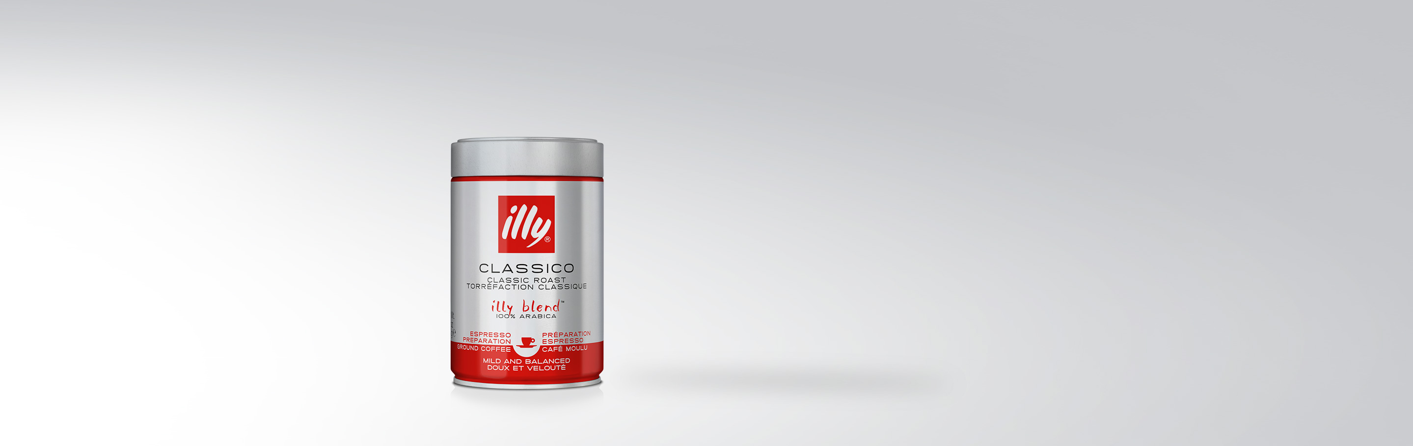 Eine 250g Dose illy Classico, der gemahlene Espresso-Kaffee aus 100% Arabica-Bohnen