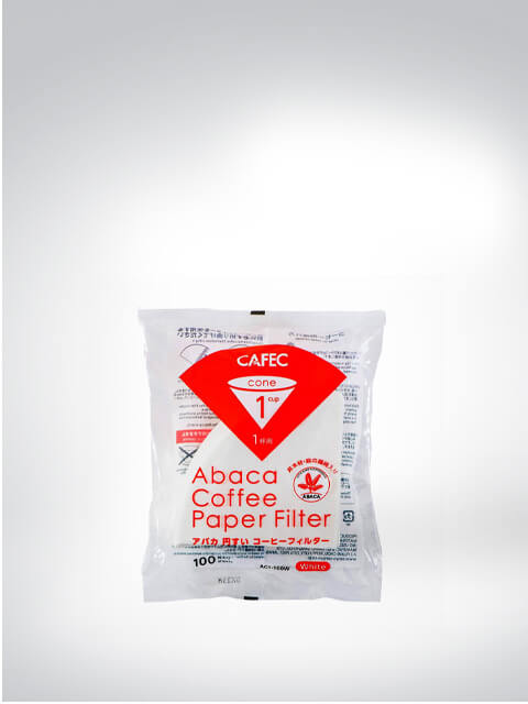 Verpackung der Cafec Abaca Kaffee Papierfilter für 1 Tasse, konisch, 100 Stück