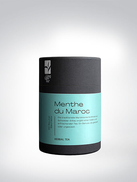 Verpackung von Menthe du Maroc, einem traditionellen marokkanischen Minztee von Länggass-Tee