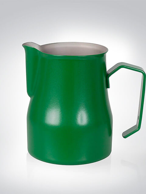 Grüner Edelstahl-Milchkännchen mit Henkel