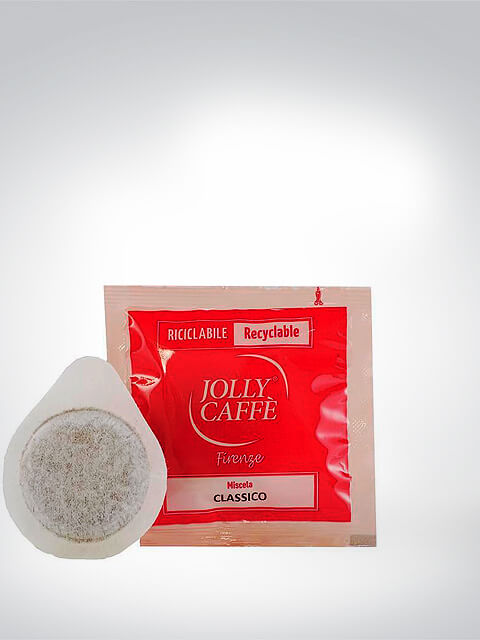 Espresso Pad und Verpackung von Jolly Caffè Classico, recycelbar