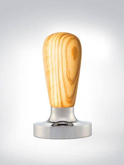 Espresso Tamper aus Edelstahl mit ergonomischem Holzgriff