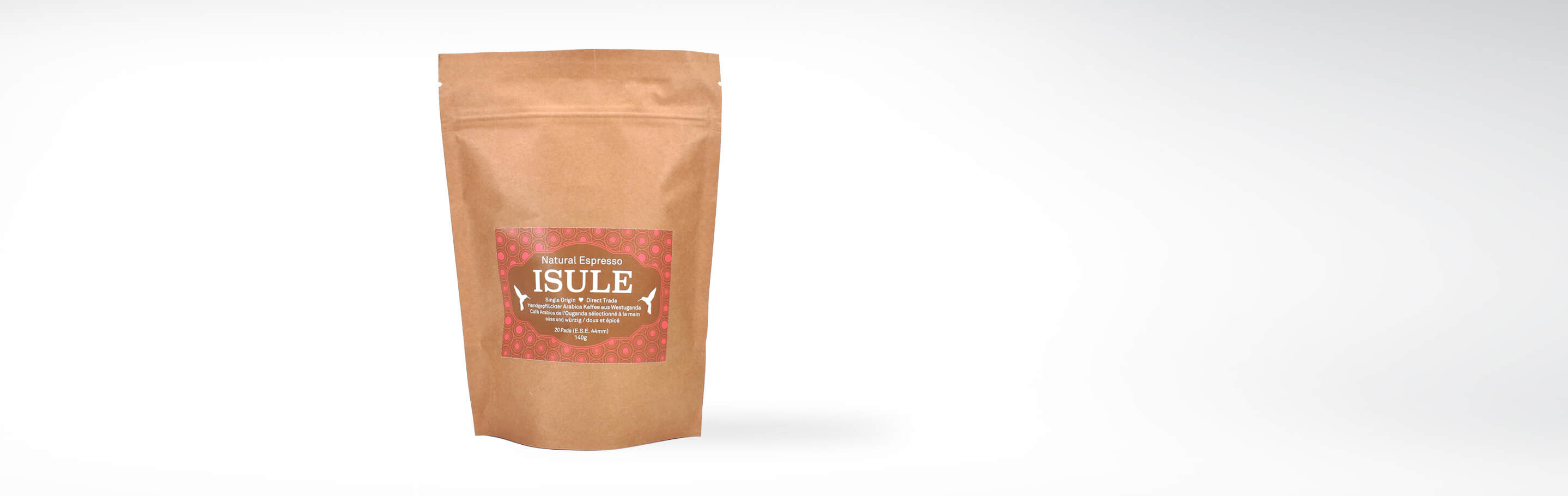 ISULE Natural Espresso in nachhaltiger Verpackung, Single Origin Arabica Kaffee aus Westuganda, 20 Pads