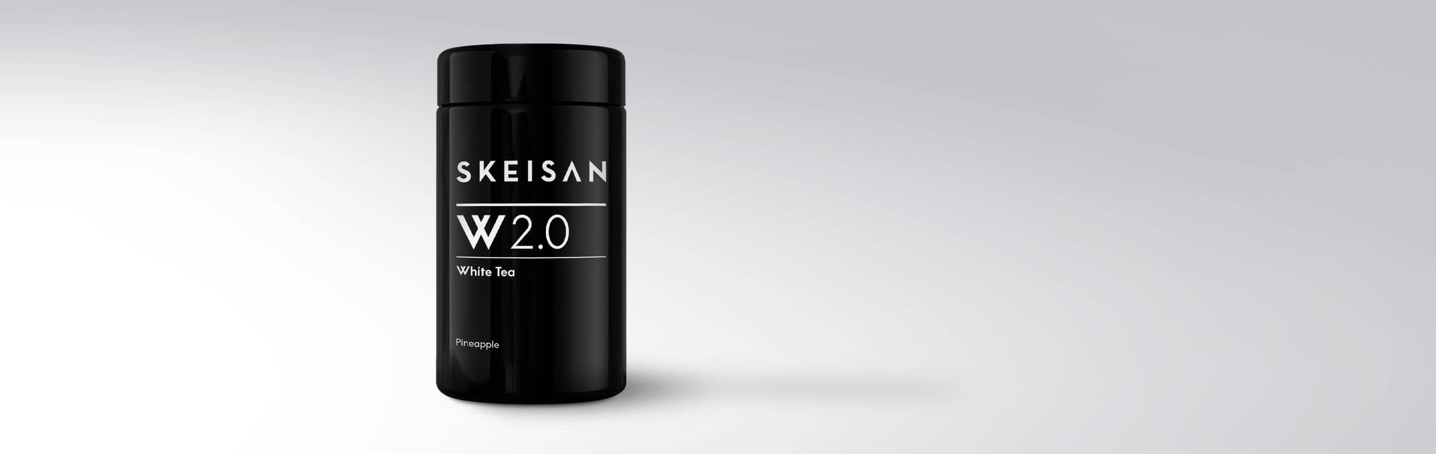 Schwarze Dose SKEISAN W2.0 Weißer Tee mit Ananasgeschmack