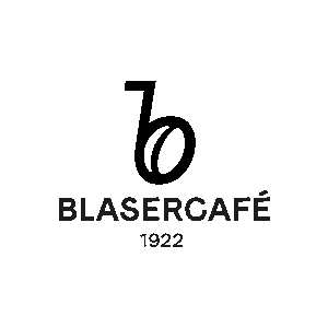 Schwarzes Blasercafé Logo mit dem Gründungsjahr 1922