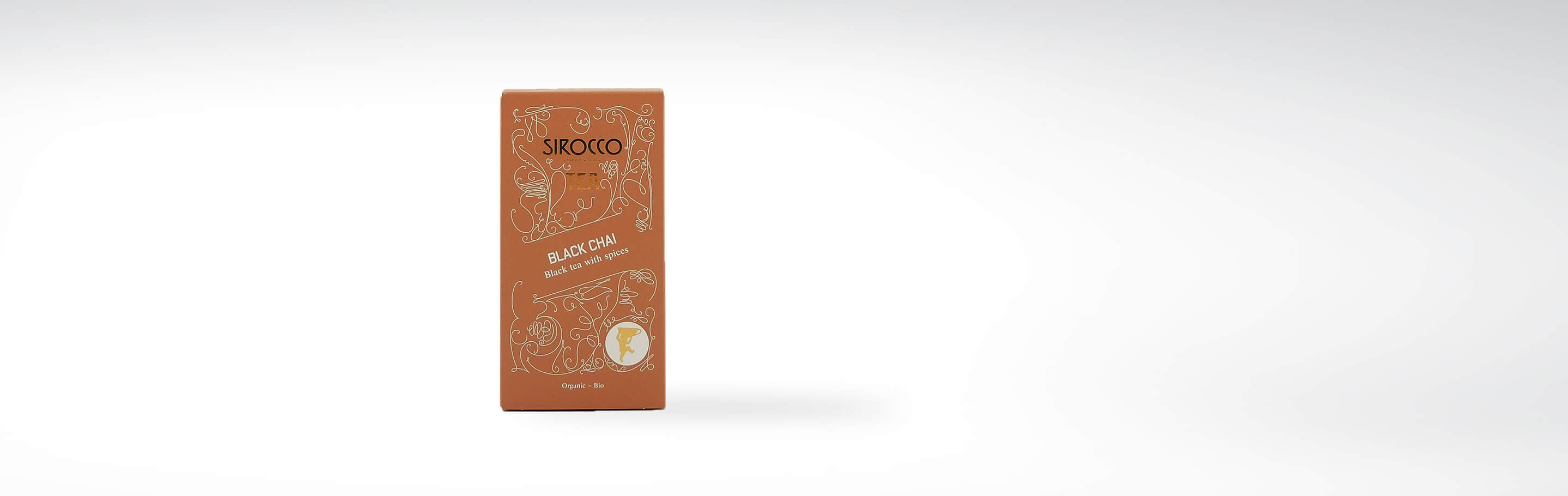 Verpackung des Sirocco Black Chai, ein biologischer schwarzer Tee mit Gewürzen, 100g