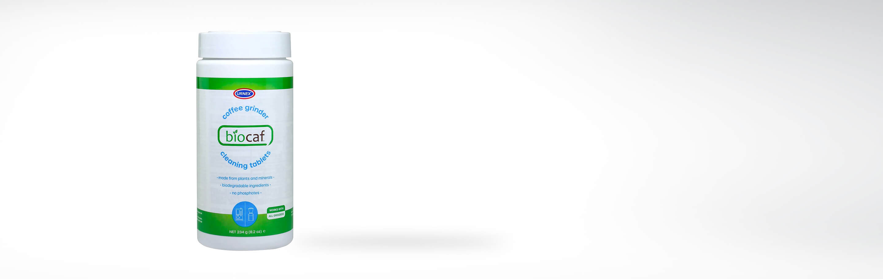 Produktbild der Biocaf Kaffeemühlen-Reinigungstabletten von Urnex
