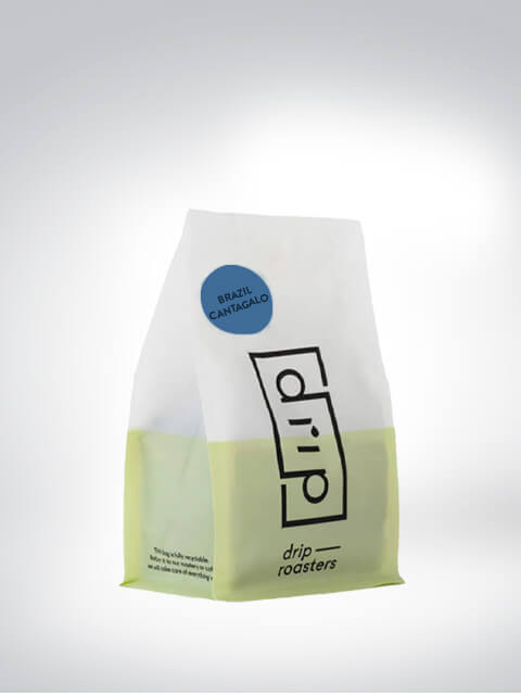 Kaffeepackung von Drip Roasters mit der Sorte Brazil Cantagalo
