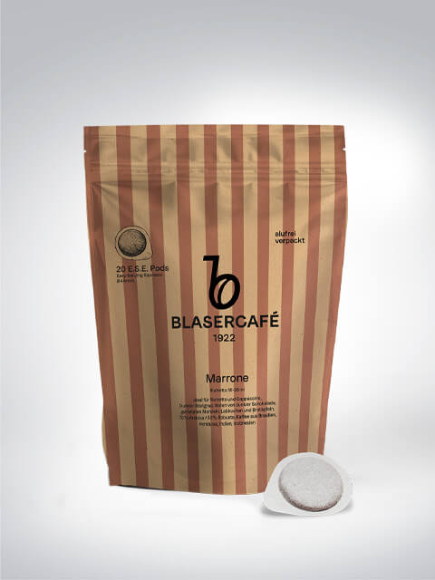 Verpackung von Blasercafé 1922 Marrone mit E.S.E. Kaffeepads