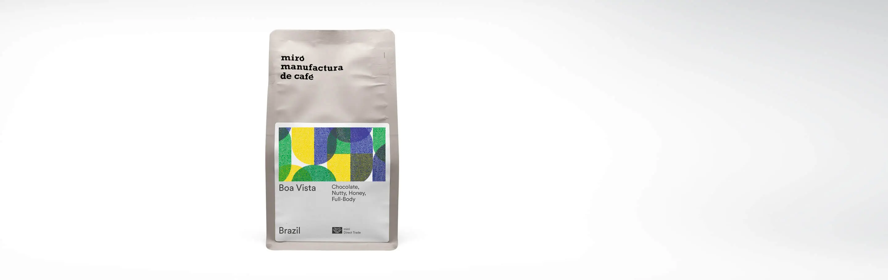 Verpackung von Miro Manufactura de Café Boa Vista Kaffee mit Geschmacksnoten von Schokolade, Nuss und Honig aus Brasilien