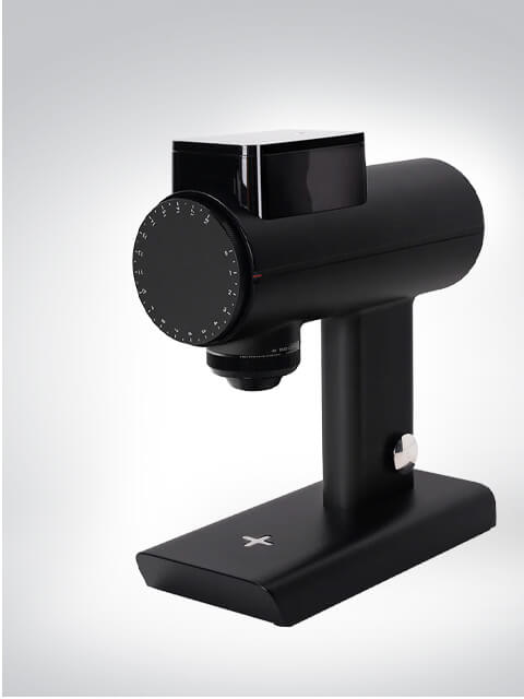 Elegante schwarze Kaffeemühle mit modernem Design