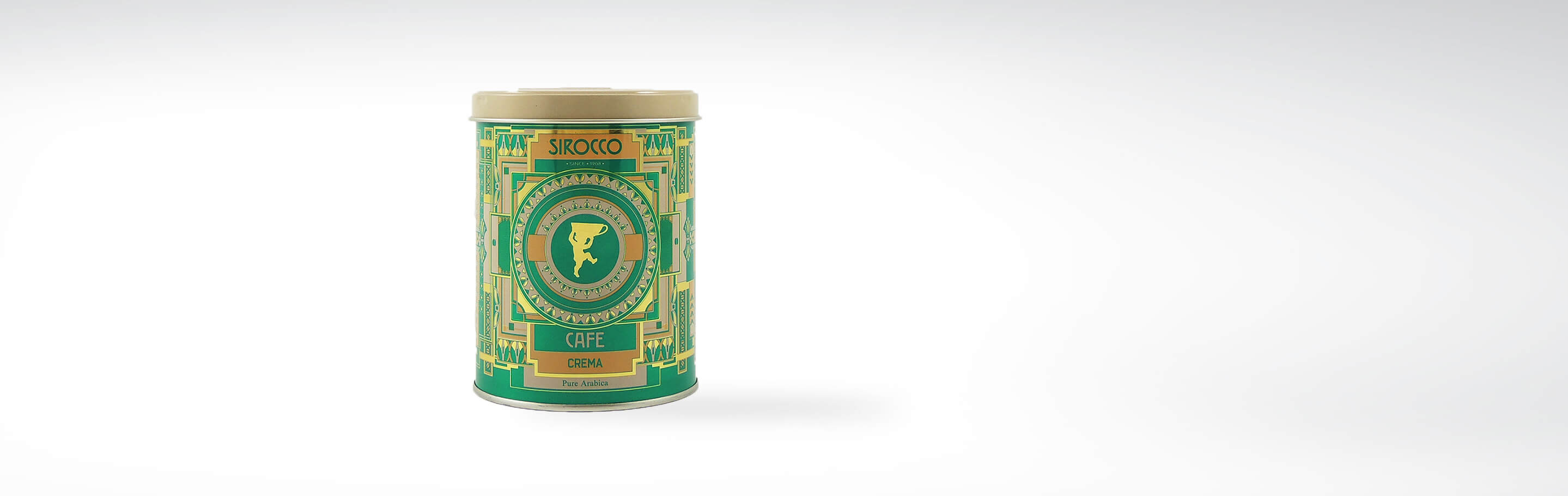 Dose Sirocco Café Crema Pure Arabica auf weißem Hintergrund