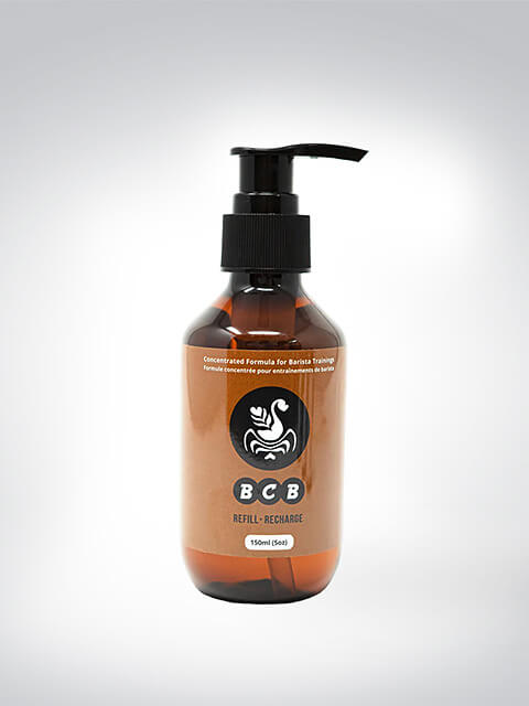 Braune Pumpflasche mit BCB Refill-Recharge Etikett, 150ml Fassungsvermögen