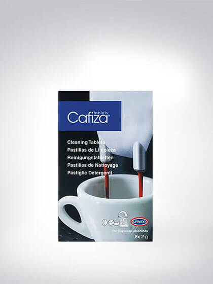 Verpackung von Cafiza Reinigungstabletten