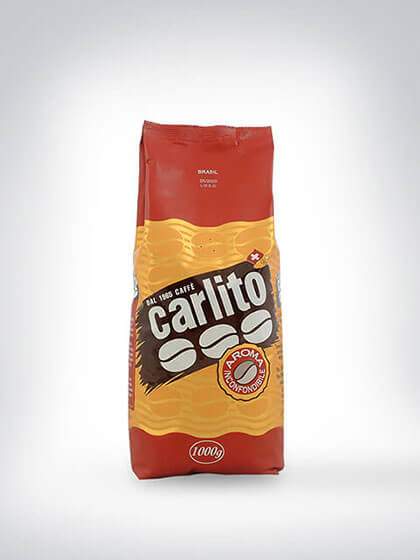 Packung Carlito Kaffee Bohnen 1000g Rot-Gelb